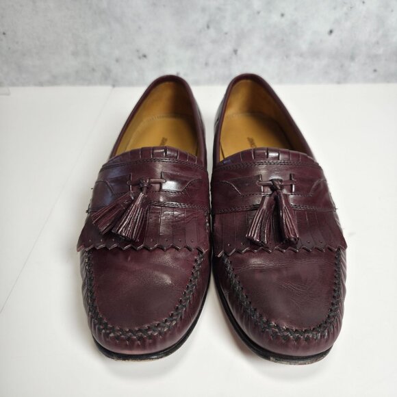 Johnston & Murphy Breland Burgundy Leather Tassel Loafers Mens 9M - Picture 5 of 10